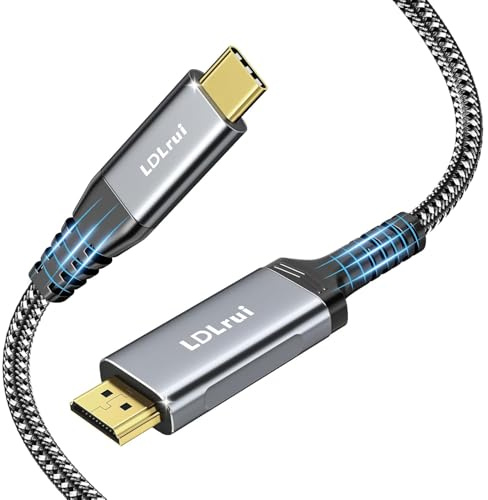 LDLrui USB C to HDMI Cable 5m, 4K@60Hz 1080P@240Hz Type C to HDMI Adapter | Thunderbolt 5/4/3 Compatible for iPhone 17/16/15, MacBook Pro/Air/Neo,Mac Mini,iMac,iPad, Surface, Pixel Book, Galaxy S24