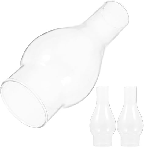 FUTUREORYY 3 Pezzi Paralume Trasparente in Vetro per Lampada a Cherosene da 35 Mm, Copri Lampada Antivento per Illuminazione di Emergenza, Accessori Vintage per Lampade a Olio