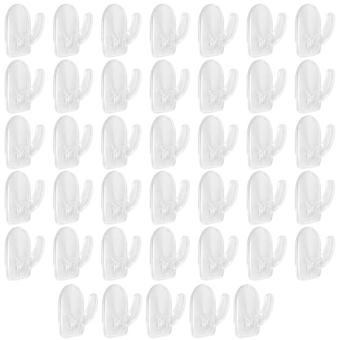 BaZuyunMd 40 Stücke Klebehaken Klein Transparent,Mini Klebehaken Durchsichtig Mit Kleberücken,Ohne Bohren,Geeignet Für Wohnzimmer, Küchen, Badezimmer Und Büros