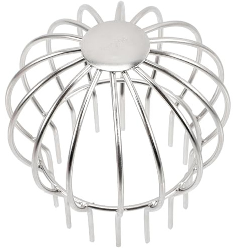 HEALEEP Grille de Gouttière en Acier Inoxydable 304, Filtre Anti-blocage pour Tuyau Pvc 110 Mm, Crépine Ronde à Haute Capacité D’écoulement, Protection pour Balcon et Toit,