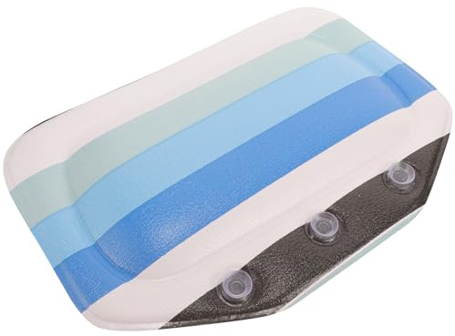 Hohopeti Supple Bathtub Pillow with Suction Cups, Bathroom Soaking Tub Head Rest Pillow for Neck and Back Support, Foam Bath Cushion for Home Spa and Sauna Use