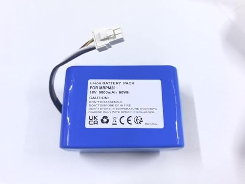 MBPM20 18V 5Ah Replacement Battery - Compatible with Mova Robot Lawn Mower 600/1000, ViAX 250/500, LiDAX Ultra 800/1200/1600