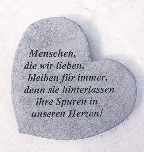 Unbekannt GEDENKSTEIN Herz Menschen die wir lieben … Steinguss 17 x 15 cm zum Legen oder Hängen Trauerstein Grabschmuck Grabdekoration Friedhof VON DEKOWELT
