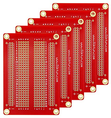 Gikfun Solder-able Breadboard Gold Plated Finish Proto Board PCB DIY Kit for Arduino (Pack of 5PCS) GK1007
