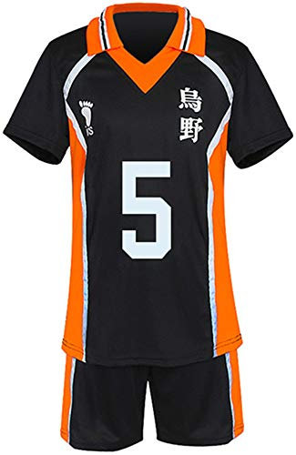 Gurbanton Anime Kostüm Jersey Karasuno High School Volleyball Uniform Cosplay Shirt Shorts, 5-Tanaka Ryunosuke, X-Large