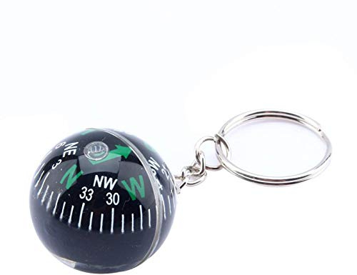 Keenso Kompass Schlüsselbund, 28mm Outdoor Survival Gadget mit Flüssigkeitsfüllung für Camping Wandern Reisen Jagen, Premium Geschenkidee Abenteuer Accessoire