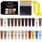 SEISSO 24 Stücke Möbel Reparatur Set, Holzmöbel Reparaturlacke für Möbel Kratzer, Flecken, Holzböden, Furnier und Laminat, Schreibtische, Holz Reparatur Set