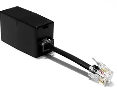 AmzDeals 1-pack RJ11 till RJ9-adapter, hona RJ11 (6P4C) uttag till hane RJ9 (4P4C) kontakt