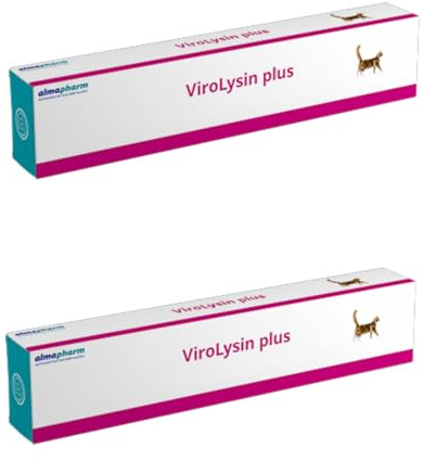 almapharm ViroLysin Plus | Doppelpack | 2 x 30 g | Ergänzungsfuttermittel für Katzen | Paste zum eingeben in das Maul | Vitalstoffe