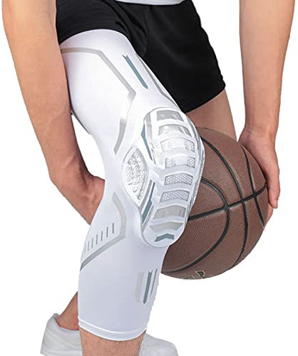 Yoowish Sport Knee Pads,Breathable,Lightweight,Sweatproof Nylon Anti-collision Guard Protective Gear (M, White)