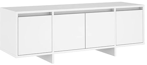 vidaXL TV Schrank mit 4 Türen Lowboard TV Möbel Tisch Board Sideboard Fernsehtisch Fernsehschrank HiFi-Schrank Weiß 120x30x40,5cm Holzwerkstoff