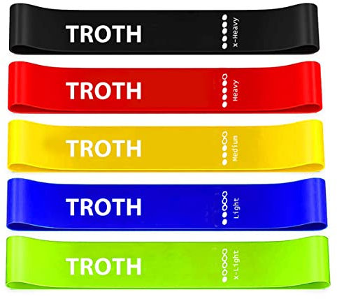 TROTH Resistance Bands Set - Resistance Band Women, Booty Exercise Band, Resistance Bands Set Men, Home Gym Strength Training Equipment, Fitness Accessories for Pilates, Squat, Yoga & Pull Up Workout