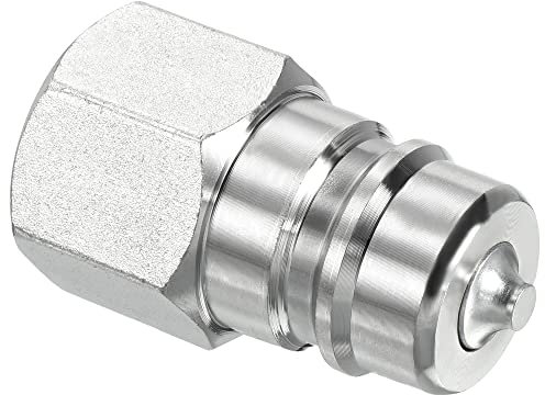 PATIKIL Hidráulico Rápida Conexión Acoplador, 1 Paquete Carbono Acero G1/2 Hembra 0.85 OD Tubo Montaje Enchufe Adaptador para Construcción Agricultura, Plata