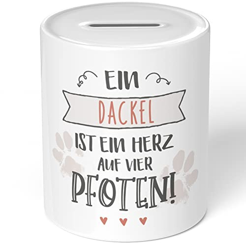 JUNIWORDS Spardose Sparbüchse, EIN Dackel ist EIN Herz auf Vier Pfoten (1006747)
