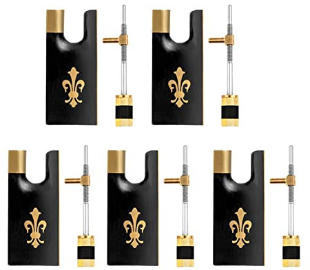 Streichinstrumente Teile 5 STÜCKE Ebenholz Violinbogen Frosch Für 4/4 Violine Entworfen Geige Violinen Bogen Teile Ersatz Schrauben Ösen Saiten Zubehör