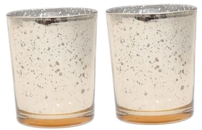 Glas Kerzenhalter 2 Stück Gold für Duftkerzen Tischdeko