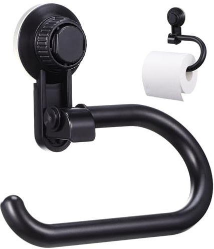 Homoyoyo Suction Cup Toilet Paper Holder Wall Mounted Tissue Roll Dispenser Portable Bathroom Paper Towel Holder 6.69X3.54X3.14In Space-Saving Abs Storage Organizer