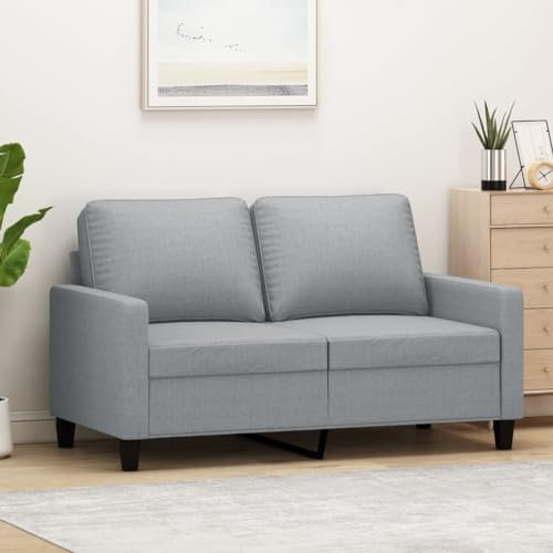 ZEYUAN 2-Sitzer-Sofa Hellgrau 120 cm Stoff, Sofas & Couches, Sofa Wohnzimmer, Sofa Für Jugendzimmer, Relaxsofa, Sofa Für Schlafzimmer, Polstersofa - 359155