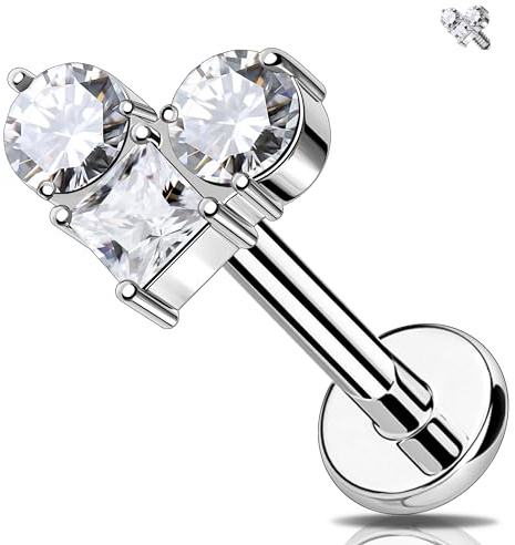 Melighting G23 Titan Helix Ohrring Innengewinde Labret Stud Herz Knorpel Ohrring CZ Flat Back Ohrring 16G Daith Piercing Schmuck