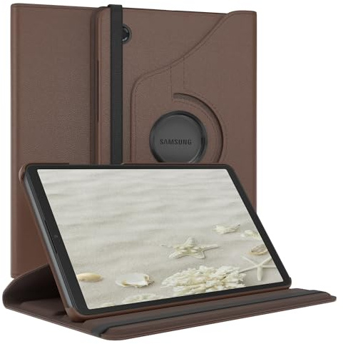 EAZY CASE - Tablet Hülle für Samsung Galaxy Tab A9 Schutzhülle 8,7 Zoll Smart Cover Tablet Case Rotationcase zum Aufstellen klappbar 360° drehbar mit Standfunktion Tasche Kunstleder in Braun