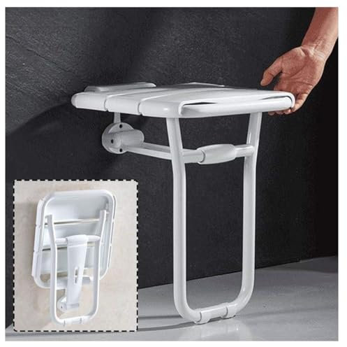 Duschsitz Klappbar Wandmontage Duschklappsitz Klappsitz Dusche Mit Rutschfesten Füßen Badewannensitz Zusammenklappbar Duschhocker Badezimmerhocker Werkzeugfreie Montage