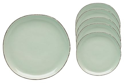 Van Well | URBAN Dessertteller 20 cm grün 6er Set - Steinzeug für Frühstück, Dessertteller Rund, Kuchenteller