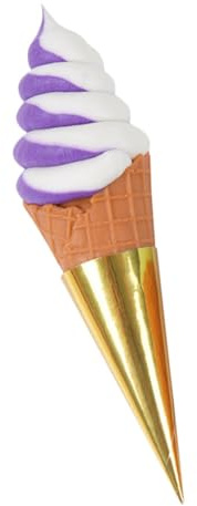 ORFOFE Modèle de Crème Glacée Artificielle pour Décoration de Magasin en PVC Violet, Accessoire Photo Design Unique et Forme en Cône Réaliste
