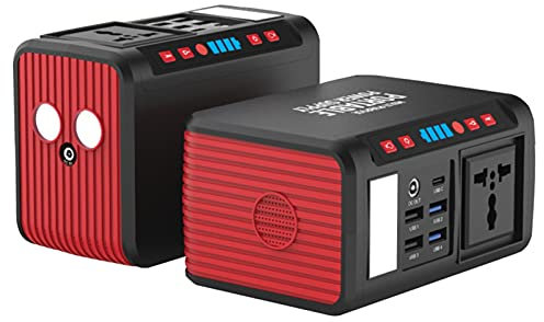 Estación de energía portátil con Salida de CA de 80 W, Respaldo de batería de Litio de 74 WH 20000 Mah con QC3.0 y Linterna LED, generador Solar para Acampar