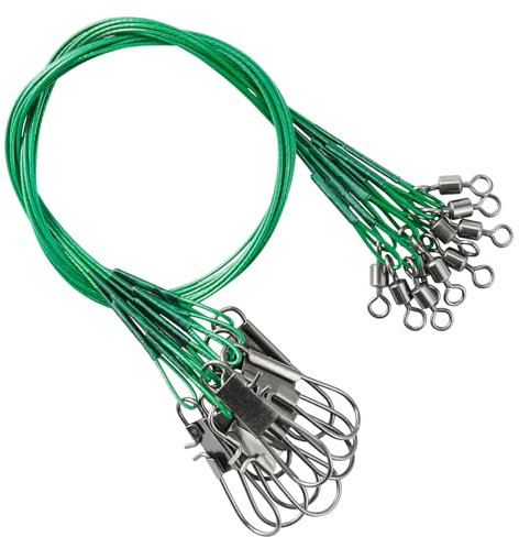 9Tong Salzwasser Stahl Vorfächer Angeln Rigs Hochleistungsfähig Drahtvorfach Köder Hohe Festigkeit Angelvorfach Süßwasser #2 30lb 7.8in 40pcs