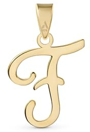 Amberta 9 Karat Gold Italian Charms Anhänger für Damen und Herren | Buchstaben Anhänger Gold | Buchstabenanhänger Für Ketten | Alphabet Anhänger Gold