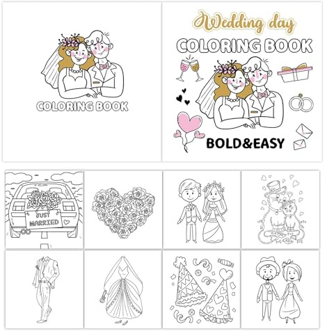 Hochzeitsmalbücher für Kinder – Kinder-Malsets für den Hochzeitstag – 40 Seiten Hochzeitsmalbögen, Malvorlagen für Kinder ab 4 Jahren