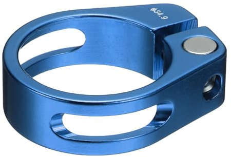 QUARKZMAN Abrazadera de tija de sillín de bicicleta de aleación de aluminio de 34,9 mm con tornillo hexagonal M4 para bicicleta de 30,4 a 31,6 mm, color azul