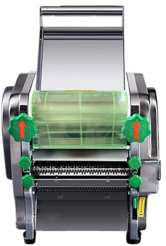 Aioneer Macchina per Pasta Automatica da 750 W, Macchina per Pasta Elettrica, Spessore Regolabile da 0,12 A 18 Mm, Macchina per Pasta Commerciale per Spaghetti, Uso Domestico E Commerciale