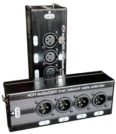 Nxyupv 1 Paire D'Extensions de Câble Réseau Ethernet RJ45 Audio XLR 4 Canaux 3 Broches DMX512 Mâle +