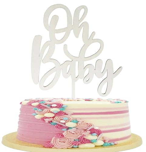 1 Stück Holz Oh Baby Cake Topper Baby Dusche Tortendeko für Gender Reveal Feiern Kinder Jungen Mädchen Geburtstag Party Kuchen Dekorationen
