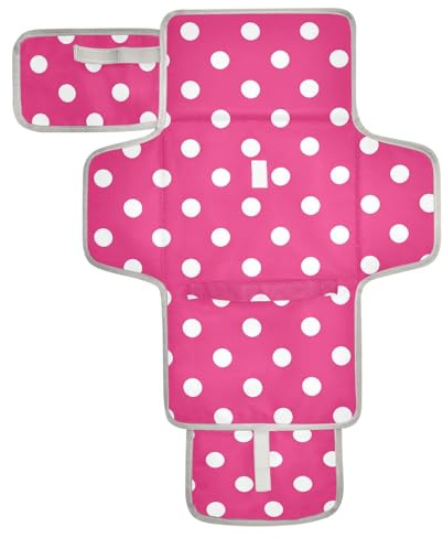 Wiederverwendbare Wickelauflagenbezüge mit Taschentasche, für Mädchen und Jungen, Rosa / Weiß