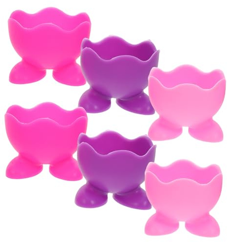 Garneck 6 Piezas Hueveras De Silicona Suave Bol De Silicona para Huevos Expositor De Huevos De Cocina Huevera Desayuno Soporte Individual Antiadherente para Brunch o Desayuno Matutino