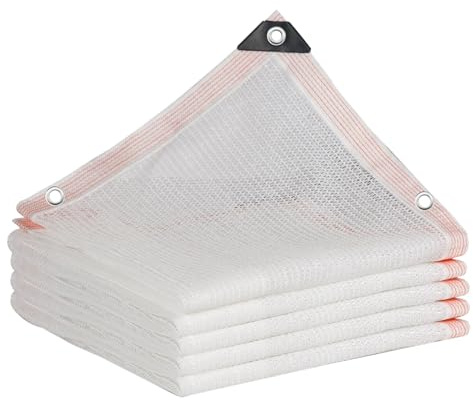 Red de Sombra 60% Tasa de sombreado Blanco Permeable Al Agua Lona de Sombra Cochera 1x2m 2x3.0m 3x4m 4x5m 5x6m 6x7m 7x8m 8x9m 9x10m Paño de Sombra para Exterior Patio Pergola Jardín Balcon(10x12m)