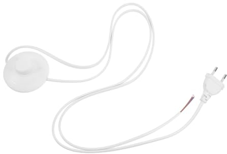 SHINEOFI Cable con Interruptor para Lámpara de Suelo Enchufe Europeo Blanco Control Fácil y Seguro Resistente para Uso Doméstico y Oficina