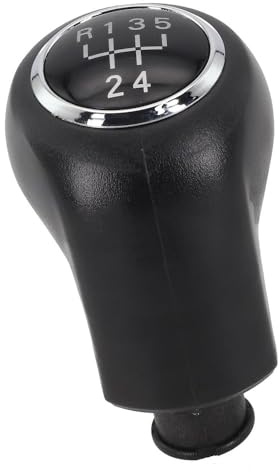 Pomo palanca de cambios compatible con Opel Zafira B 2005-2014 5 marchas | 5 velocidades, plástico y cuero sintético, color negro, para modelos con volante a la izquierda
