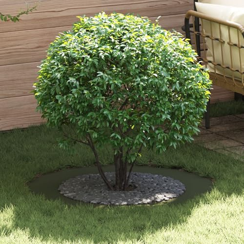 SKTQYQO Maceta de metal grande verde oliva redonda mate para plantas interiores y exteriores con acabado decorativo y diseño moderno minimalista para balcón, jardín o patio