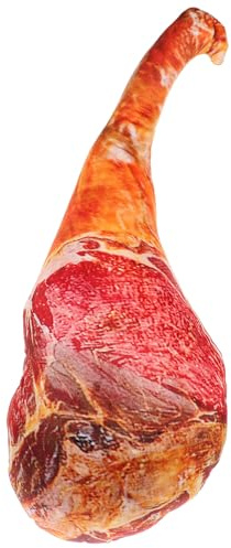 Parliky Coussin à Câliner en Peluche Forme Jambon 50 Cm, Oreiller Décoratif Simulant Jambon, Grand Coussin Doux pour Canapé, Lit et Sieste, Peluche Alimentaire Réaliste