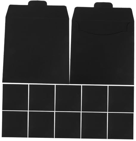 EPIGEIST Bustine per CD per Organizzare Documenti e Biglietti di Nozze 12 Pezzi Grande capacità in Carta Nera Stile Minimalista ed Elegante