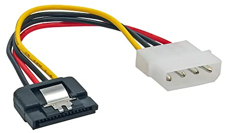 InLine 29670D - Cable Adaptador de Corriente SATA (1 Conector Hembra de 13,34 cm (5,25) a SATA Macho de 15 Pines, 0,3 m, con lengüeta