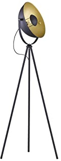 Reality Leuchten Chewy R40181032 Stehleuchte, Metall, Schwarz Matt/Goldfarbig
