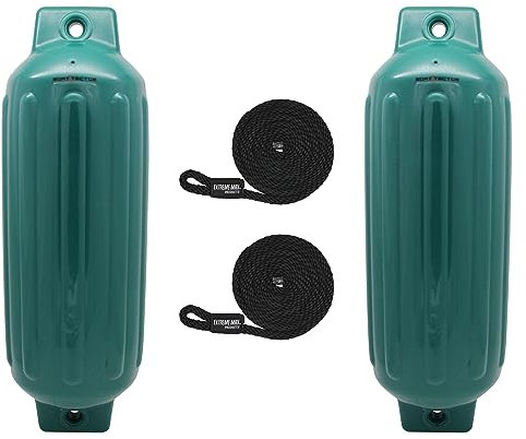 Extreme Max BoatTector 3006.7572 Aufblasbarer Kotflügel, 21,6 x 68,6 cm, Waldgrün, 2er-Pack