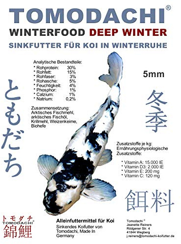 Koifutter Winterfutter Koi Sinkfutter energiereich hochverdaulich arktische Rohstoffe Tomodachi Koi Winterfutter schnell sinkend 5kg 5mm