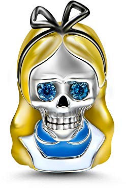 GNOCE Charm Tête de Mort de Cheveux en Argent Sterling 925 Ma Chérie Charm Breloque Compatible avec Bracelets et Colliers
