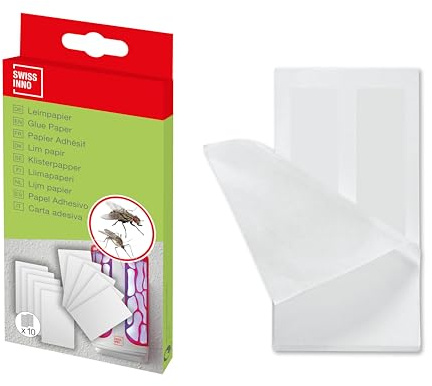 Swissino Lámina Adhesiva para el eliminador de Insectos LED de 4 W - 10 Piezas para Mantener una eficiencia óptima Constante, Atrapa Insectos Adesivo
