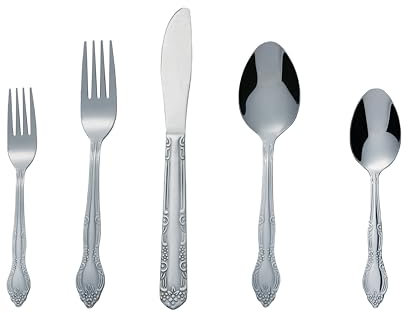 Bon Flora 40-Piece Stainless Steel Flatware Silverware Cutlery Set, Include Knife/Fork/Spoon, Dishwasher Safe, Service for 8